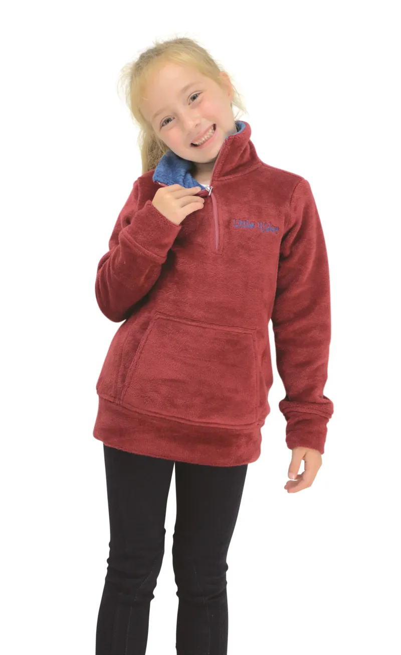 Hy Equestrian Nina Soft Fleece By Little Rider - Deep Red/Soft Teal